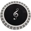 Teppich Teppich Musiksymbol Klavierschlüssel Schwarz weiß runder Nicht-Schlupf-Heimschlafzimmer Mattenboden Dekoration