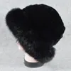 New Style Inverno Quente pele real Chapéus Bucket Mulheres Hat sólido elástico Rex Fur Caps Hot Sale Fashion Party Hat Beanie