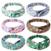 Kerstmis hoofdbanden print Santa Snowflake Cross Hairbands Xmas Meisjes Haaraccessoires Print Leuke Stretch Haar Turban M2756