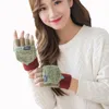 指のない手袋の女の子の女性の手の暖かいフリップギフトソフトハーフフィンガーミトンミトンニット厚さウールサーマルウィンター1