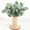 Fausses feuilles d'eucalyptus, 20 pièces, tiges, Dollar argenté, plante de 13 à 7 pouces de hauteur, arrangement de verdure pour mariage, 289F