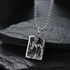Pendant Necklaces Stainless Steel Evil Man In The Mirror Horror Necklace Vintage Gothic Punk Rock Biker Men Jewelry For Him1282m