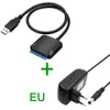 USB 3.0 till SATA Adapter Converter Cable USB3.0 Kabelomvandlare för Samsung Seagate WD 2.5 3.5 HDD SSD-adapter