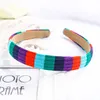 Boho regnbåge stickning tunna hårband för kvinnor mode färgglada kläder dekoration huvudband tjejer hearwrap hoop drop shipping