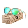 Barcur Lunettes de soleil polarisées en bois unique Gradient Bamboo Sun Glasses For Men Women Sports Eyewear Square Style4062704