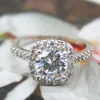 Klassisk Glänsande Stor Square Crystal Zircon Ring Bröllop Ringar För Kvinnor Lady Mode Smycken Storlek 5 6 7 81
