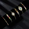 Charm Bracelets Bohemia Gold Bracelet Classic Turkish Blue Eye Women Girls CZ Rainbow Evil Jewelry Adjustable Tennis Chain278m