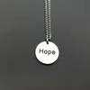 Pendant Necklaces Necklace Men Round Hope Nameplate Stainless Steel Hip Hop Letter Statement Jewelry For Neck Whole15371557