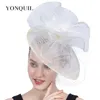 Nouveau style rouge casque de mariage sinamay kentucky derby royal ascot fascinator chapeaux accessoires de cheveux de mode bandeaux de fête SYF1113588092