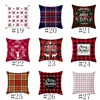 2020 Christmas Pillow Covers Red Plaid Elk Throw Pillow Case Square Sofa Pillowcase Plaid Printing Couch Cushion Cover Christmas Decor