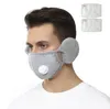 2 1 Sıcak Maske Earmuff'lar ile nefes Vana PM2.5 Sonbahar Kış Kalınlaşmak Peluş Binme Açık Aşınma Koruyucu Maske Filtreler