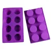 8 holles Cake Pastry Baking Round Jelly Gummy Soap Muffin Mousse Cake Tools Silicone Pudding Mold SN1522