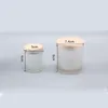 Partihandel 50ml 160ml 200ml Matte Black Clear Frostat Transparent Glasstearin Tom kopp med trälock DIY Candle Container