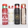 Bouteilles de cadeaux promotionnels de Noël à double mur double mur Thermos Flacon en acier inoxydable bouteille d'eau en acier inoxydable avec couvercle de rebond