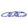 6mm 8mm 10mm Blue Dot Stone Beaded Bracciale Balance Yoga Amicizie Strand Gioielli per Donna Uomo