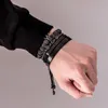 3pcs / set + bracelet en acier en acier de titane romain Couple bracelet Bracelet / couronne / pour amants / bracelets pour femmes hommes Bijoux de luxe de luxe Taines Cadeau Saint Valentin Noël