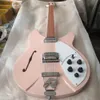 Pink 12 Strings Electric Guitar Model 330 Rick Toaster Pickups Electric Guitars شبه جوفاء ذقن مصنوعة من القيثارات 1300271