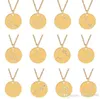 Rvs Crystal Coin Zodiac Teken Ketting Hanger Kettingen Sieraden Diamond Studded Breng je Luck Nickle Gratis