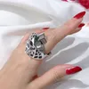 Designer de moda de alta qualidade manchas pretas anel de leopardo 18k banhado a ouro pantera anéis punk jóias para mulheres ou homens 20201587472