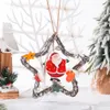 Christmas Retro Old Style Snowman Angel Rattan Wreath Door Hanging Coffee Shop Door Decoration Christmas Decoration Pendant Wholesale