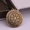 My shape Fashion SYMBOL OF NORSE RUNIC NORSE Runes Vegvisir Pendant Necklace Compass With Chain For Women Men Viking Jewelry