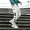 Бренд дизайнер весна хип-хоп Joggers Men Black Harem брюки мульти-карманные ленты мужские спортивные штаны уличная одежда повседневная мужская грузовые брюки
