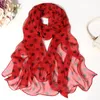 Scarves Classic Black And White Silk Scarf Woman Spring Autumn Polka Dot Shawl Long Versatile Air Conditioning