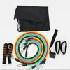 11 pcs Yoga Band Tube Resistance Bands Set Fitness Elastic Rubber Band Training Workout Expander Pull Rope Gym Fitness Y200506