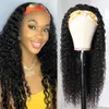 New Headband Wigs for Black Women Human Hair Wigs 150%density None Lace Front Wigs Brizilian Virgin Hair Machine Made Full Headband Wig