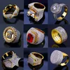 Bling Euro Out Goldringe Herren Hip Hop Schmuck Coole Cz Stein Luxus Deifern Herren Hiphop Ringe