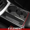 Soporte para vasos Interior de fibra de carbono, pegatina decorativa para coche, cubierta embellecedora de elemento S para Audi A4 A5 2009-2016, accesorios de estilo de coche