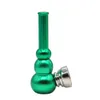 HONEYPUFF Gourd Shape Metal Tobacco Pipe Green Red Color Metal Pipe Mini Tobacco Dry Herb Smoking Pipe Smoking Accessories