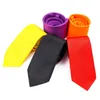 Nekbanden linbaiway 8 cm brede stropdas solide voor mannen bruiloft polyester gele stropdas man business bowtie shirt accessoires aangepast logo1261k