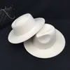 Chapeaux en feutre de laine pour femmes, Fedoras blancs à large bord pour chapeaux de fête de mariage, casquettes Fedora