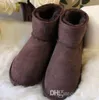 CALIENTE Invierno clásico mantener caliente corto Mini 58541 bota de nieve Marca Mujeres populares Botas de cuero genuino Moda Mujer Botas de nieve