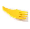 3 I 1 plastformad plattformssked för gaffel Knivskåp set campingredskap Spork servis uppsättningar av plast resegadget flatvaruverktyg lsk1392