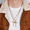 Dragon Scale Gold Cross Long Men Necklace Pendants Chain For Boyfriend Man Rostless Steel Jewelry Creativity Gift Whole1204C