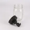 Zwarte Mason Jar Zeep Dispenser Deksel 304 Roestvrijstalen Roestbestendige Vloeibare Kleine Kop Lotion Pomp voor Keuken Badkamer Met JAR LJJP550