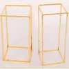 Golden Wrougth Iron Geometric Wreath Stand Wedding Decoration Props Road Leading Metal Display Flower Stand Stage Setting Decoration Props