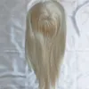 Topper à cheveux de base mono 13x15cm pour les femmes Blonde platine # 60 Virgin Russian Slik Top Clip en pièces Toupee Extensions