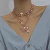 Butterfly ketting set Cuban Link Chain Choker ketting vrouwen meisjes vlinderketens bling hiphop hanger sieraden9141322