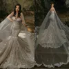Chérie sirène robes de mariée avec Wrap dentelle appliquée grande taille robes de mariée 2021 nigérian arabe robe de mariage