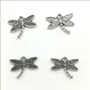 100pcs / lot dragonfly legering charms pendants retro smycken gör DIY Keychain Forntida silver hänge för armband örhängen 14x18mm