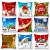 Red Santa Claus Tree Christmas Cushion Cover Christmas Decorations For Home Ornament Table Decor Xmas Gift New Year Pillow Case FWA1357