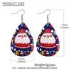 Julörhängen för kvinnor Petal Läder Xmas Teardrop Earring Lätt Handgjorda Drop Earrings Gåva för tjejer Kvinnor