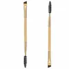 Pennello per sopracciglia Luxury Golden Double Ended Angled Bamboo Handle Strumenti per il trucco Pennello per sopracciglia professionale Pro