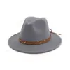 Vintage Retro Plain Dyed Wool Felt Black Women's Hats Flat Brim Fedora Hat Wholesale Classic Unisex Jazz Trilby 60 CM