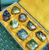 Groothandel Chinese Oude Beijing Cloisonne Sieraden Box Box Copper Tyre Enamel 1 Set 8PCS