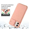 For iPhone 12 11 Pro Max XS XR 7 8 Plus Shockproof Lens Silicone Slide Slim Back Case Cover