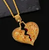 Moda Moda Prosta Osobowość Kreatywny Hip Hop Hip Hop Diamond Cracked Love Men's Necklace Ly081